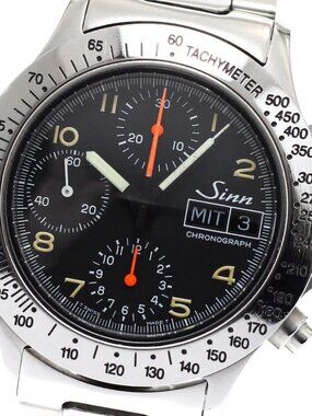 Sinn 256.ST Chronograph day date black Dial Automatic Men's Watch